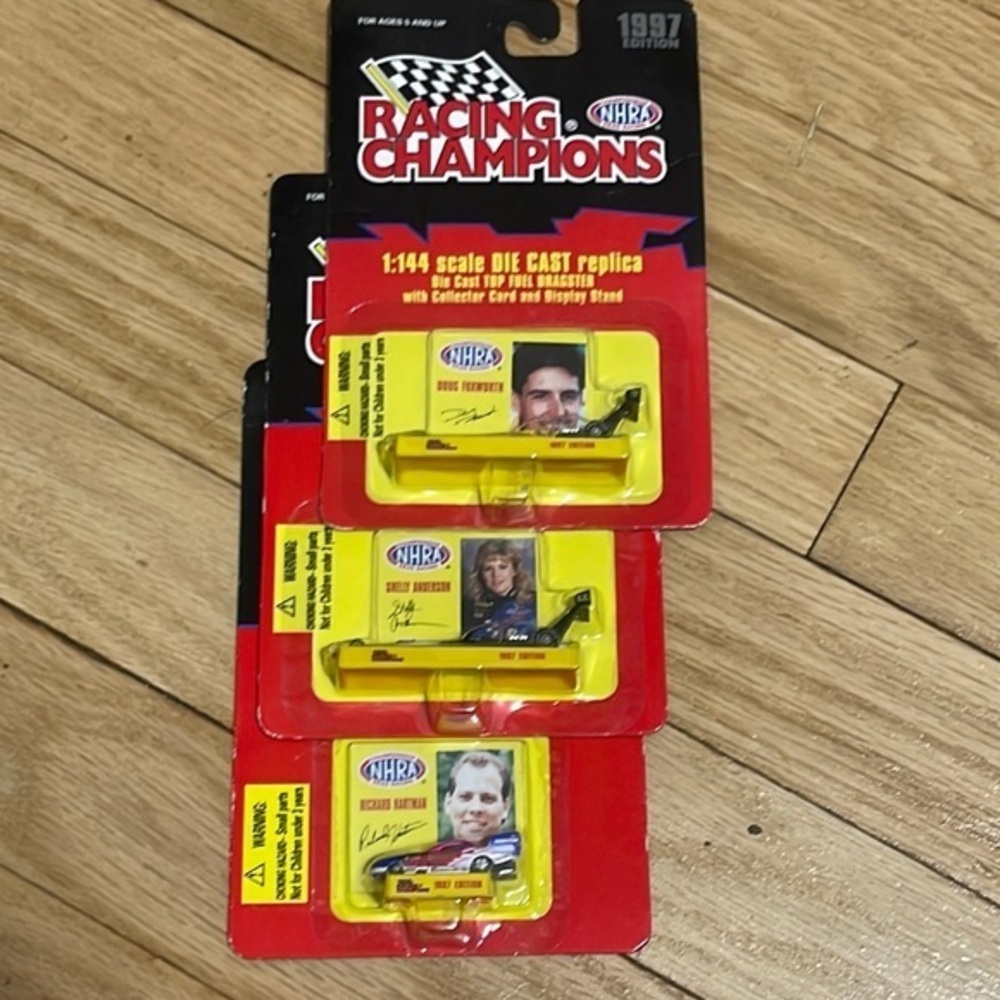 NHRA Die Cast collectors cars- 3 of them New in package